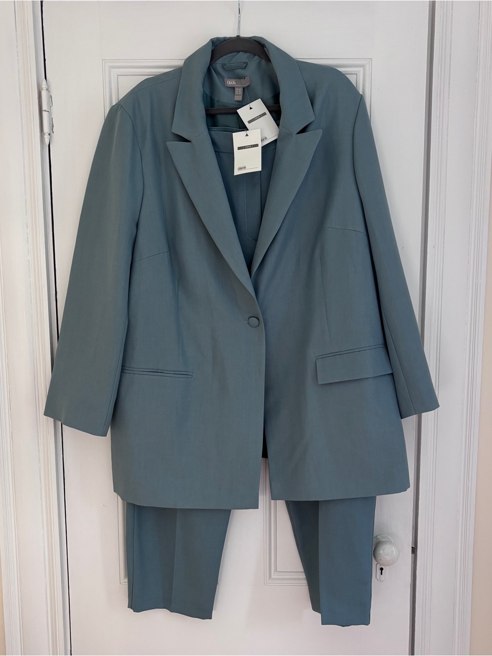NWT ASOS Curve 18 Oversized Teal Tailored Blazer & Trouser Set